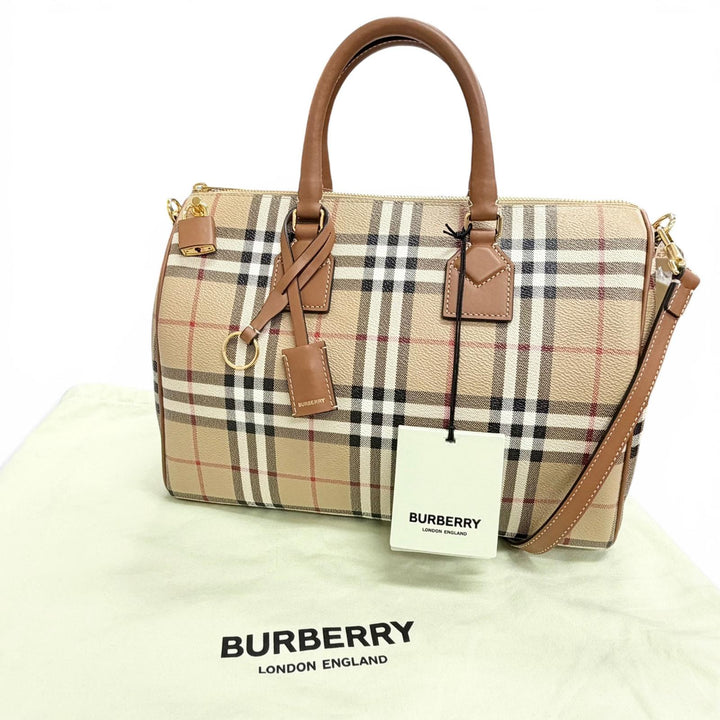 Excellent Burberrys Shoulder Bag Medium Bowling Bag Nova Check 8071355