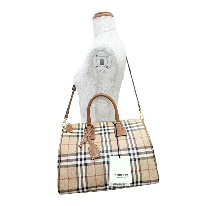 Excellent Burberrys Shoulder Bag Medium Bowling Bag Nova Check 8071355