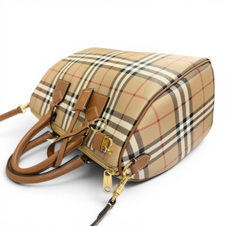 Excellent Burberrys Shoulder Bag Medium Bowling Bag Nova Check 8071355