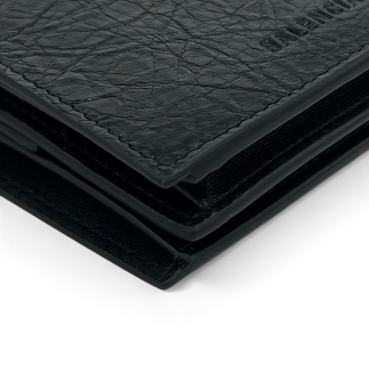 Excellent BALENCIAGA Bifold Wallet Le Cagole Shoulder wallet black leather mens