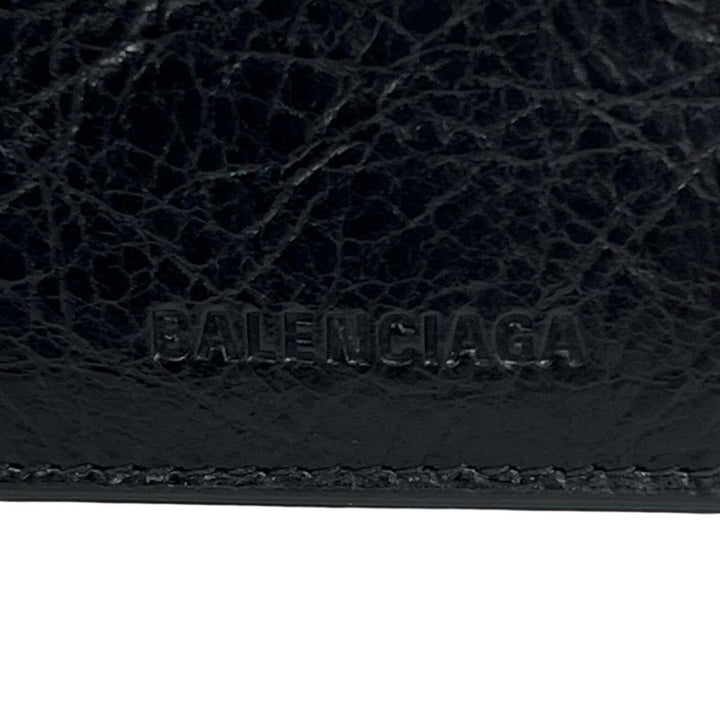 Excellent BALENCIAGA Bifold Wallet Le Cagole Shoulder wallet black leather mens