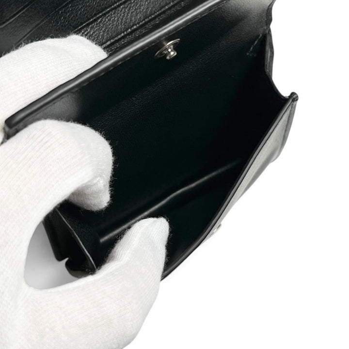 Excellent BALENCIAGA Bifold Wallet Le Cagole Shoulder wallet black leather mens