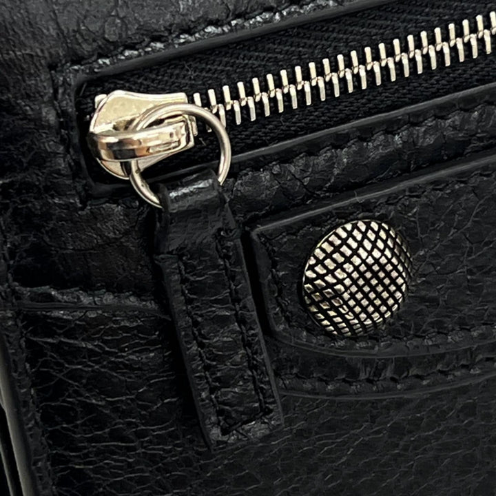 Excellent BALENCIAGA Bifold Wallet Le Cagole Shoulder wallet black leather mens