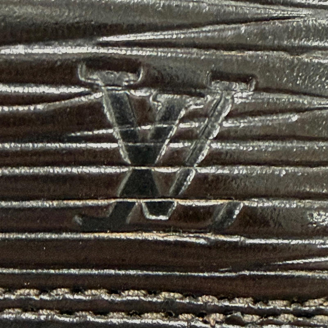 Great LOUIS VUITTON Leather shoes Lace-up LV stamp Dark brown Epi mens 6.5