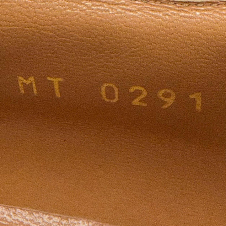 Great LOUIS VUITTON Leather shoes Lace-up LV stamp Dark brown Epi mens 6.5