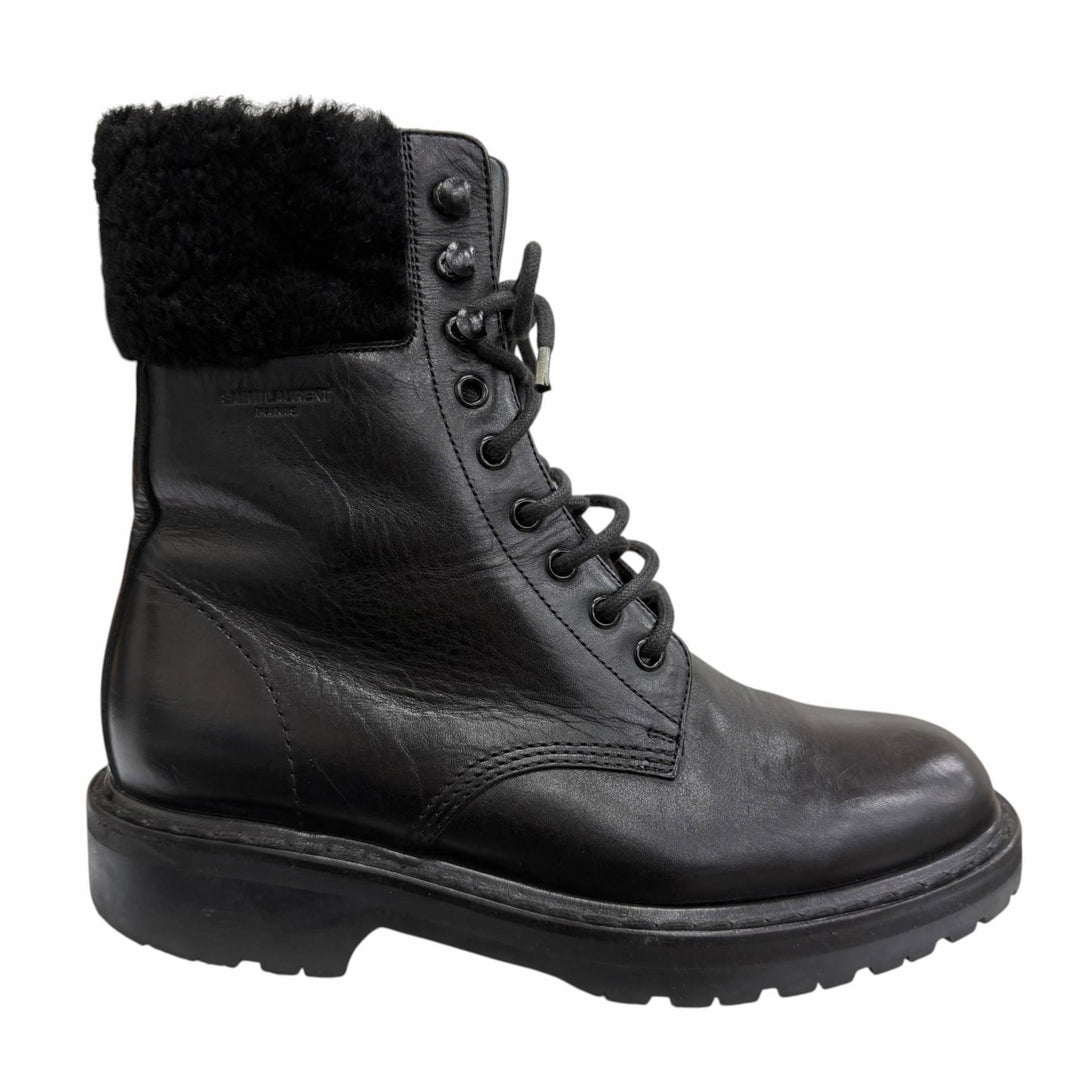 Very Good SAINT LAURENT PARIS boots Ranger Boots black leather mens 40 442329