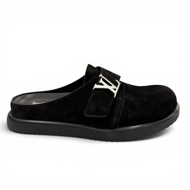 Pristine LOUIS VUITTON Sandals LV Easy Mules Suede leather mens 7