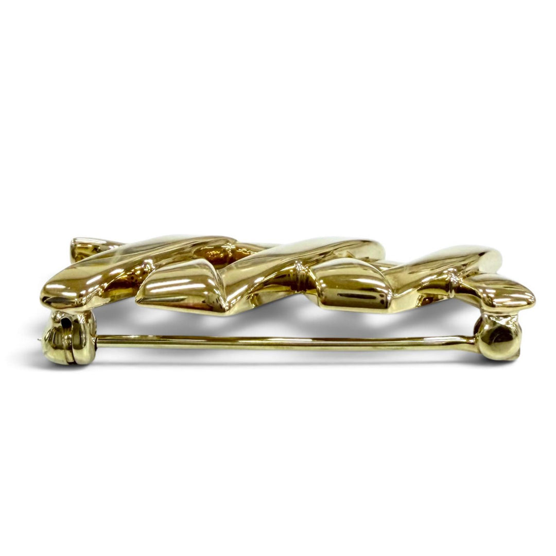 Great TIFFANY&Co. Brooch Kiss Brooch Yellow Gold 18K Women