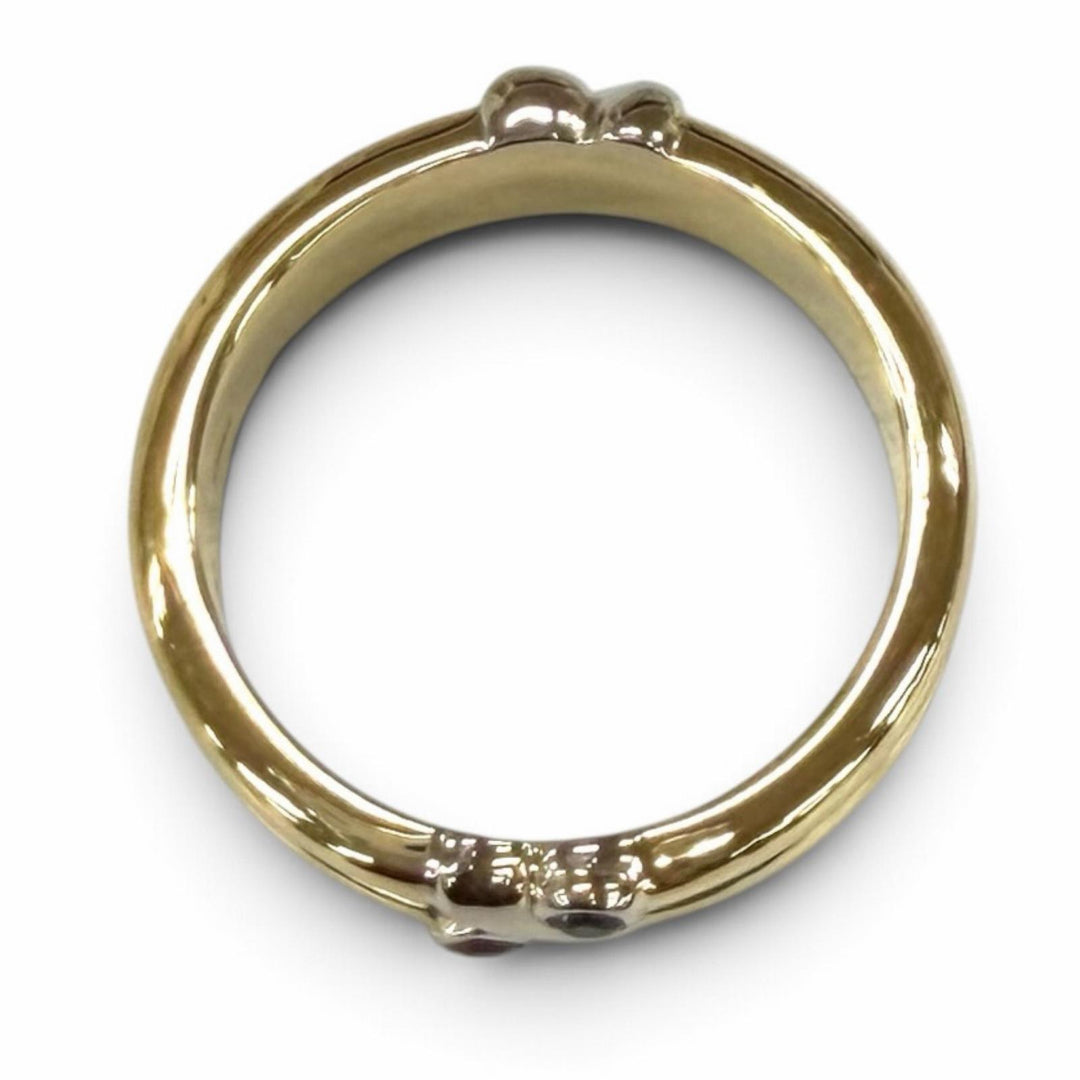 Excellent TIFFANY&Co. Ring ring Signature Sapphire Ruby Yellow Gold 750(YG WG)