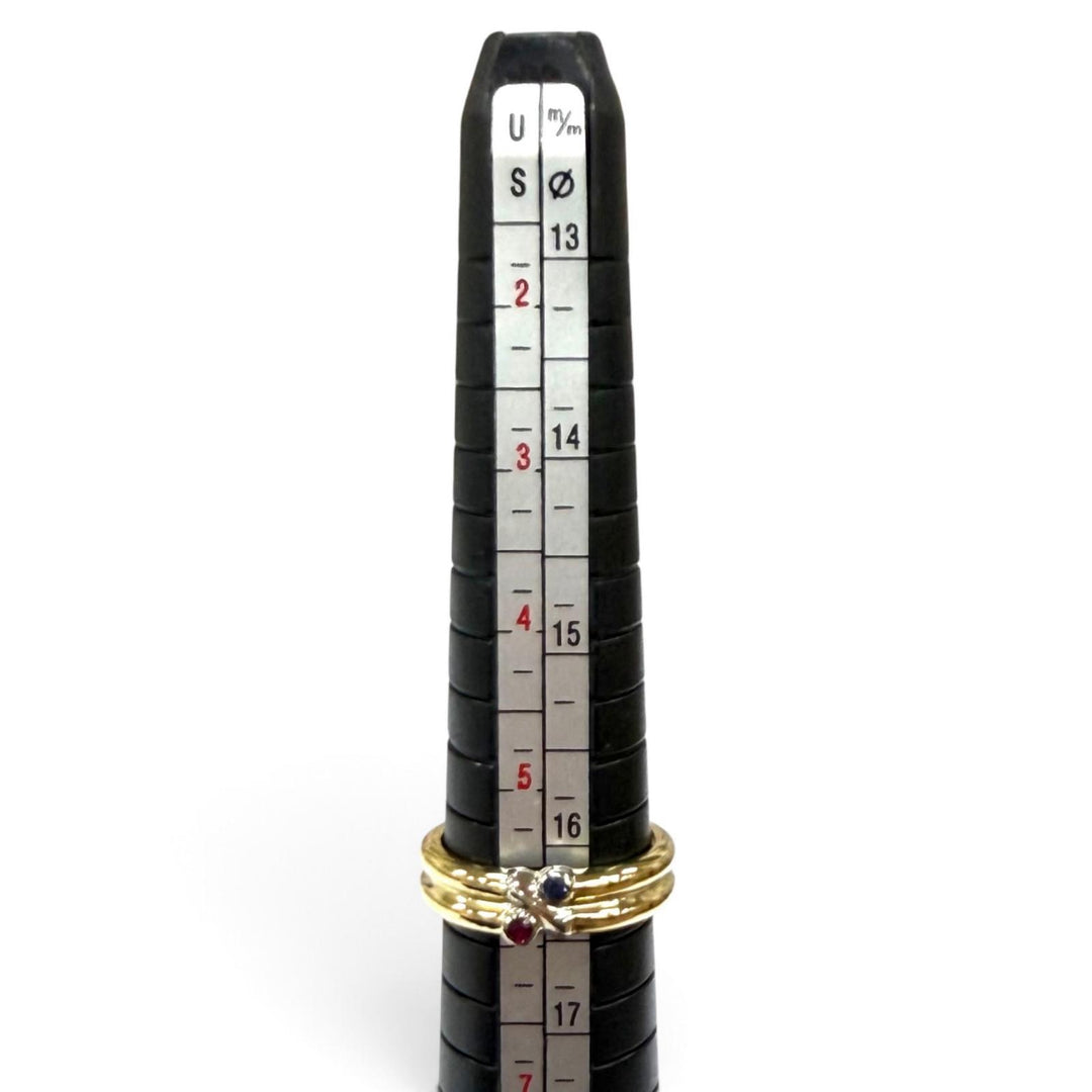 Excellent TIFFANY&Co. Ring ring Signature Sapphire Ruby Yellow Gold 750(YG WG)