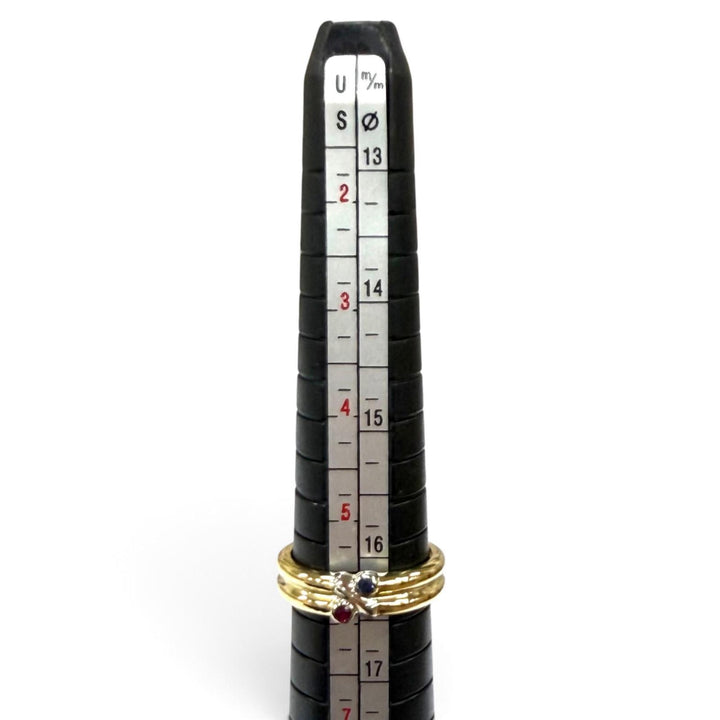 Excellent TIFFANY&Co. Ring ring Signature Sapphire Ruby Yellow Gold 750(YG WG)