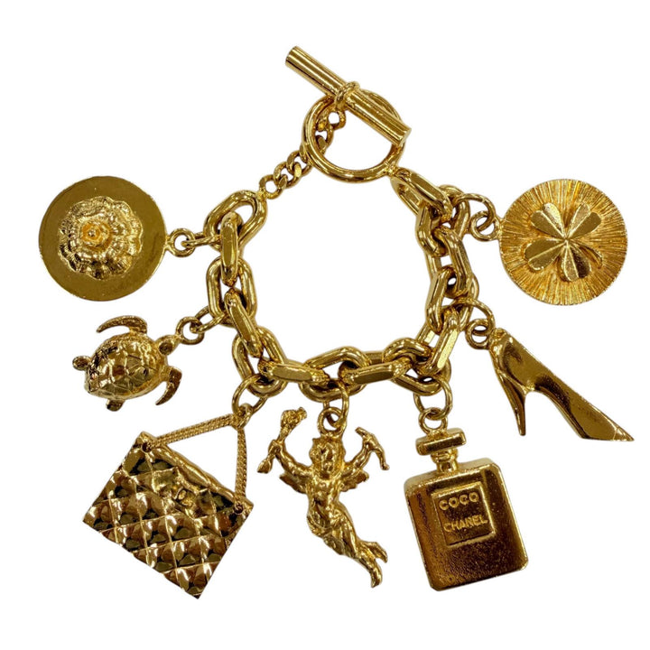 Great CHANEL bracelet Icon Charm 7-Strand Bangle gold metal Women