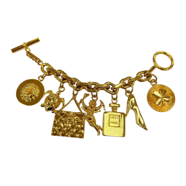 Great CHANEL bracelet Icon Charm 7-Strand Bangle gold metal Women