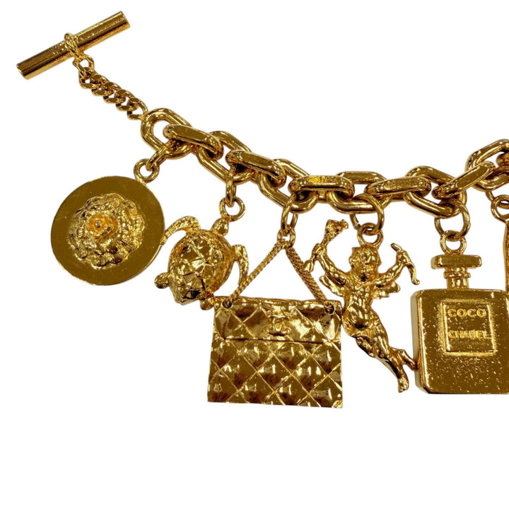 Great CHANEL bracelet Icon Charm 7-Strand Bangle gold metal Women