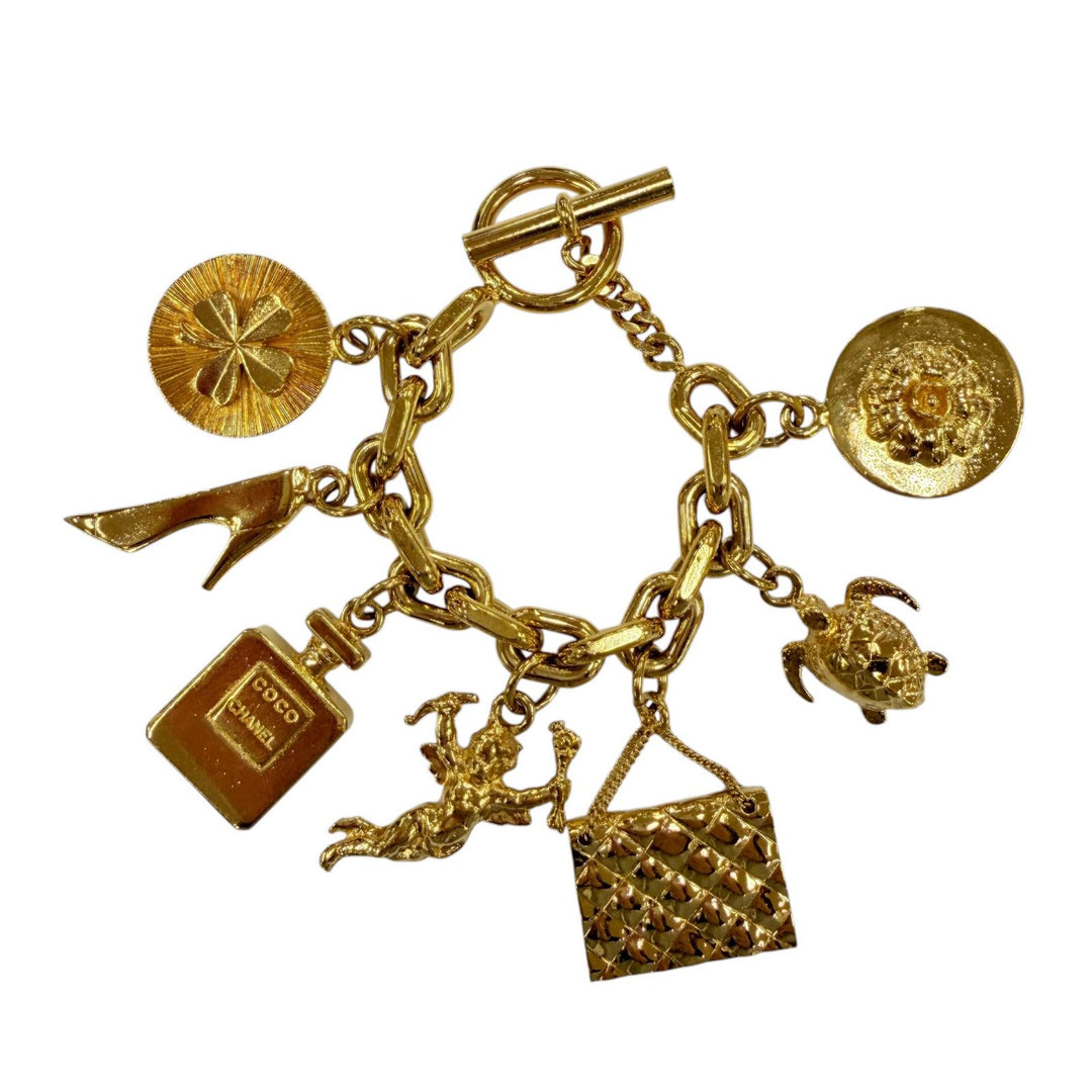 Great CHANEL bracelet Icon Charm 7-Strand Bangle gold metal Women