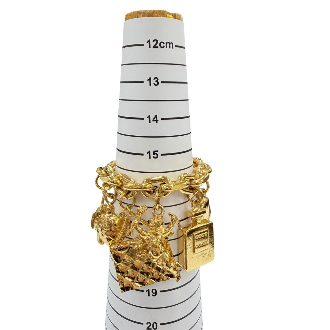 Great CHANEL bracelet Icon Charm 7-Strand Bangle gold metal Women