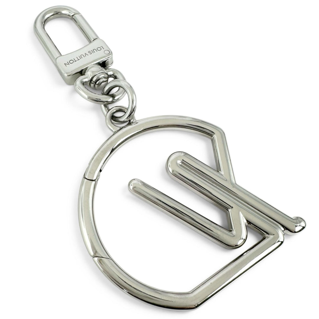 Excellent LOUIS VUITTON charm Keychain LV Tubular key ring Silver Women M01935