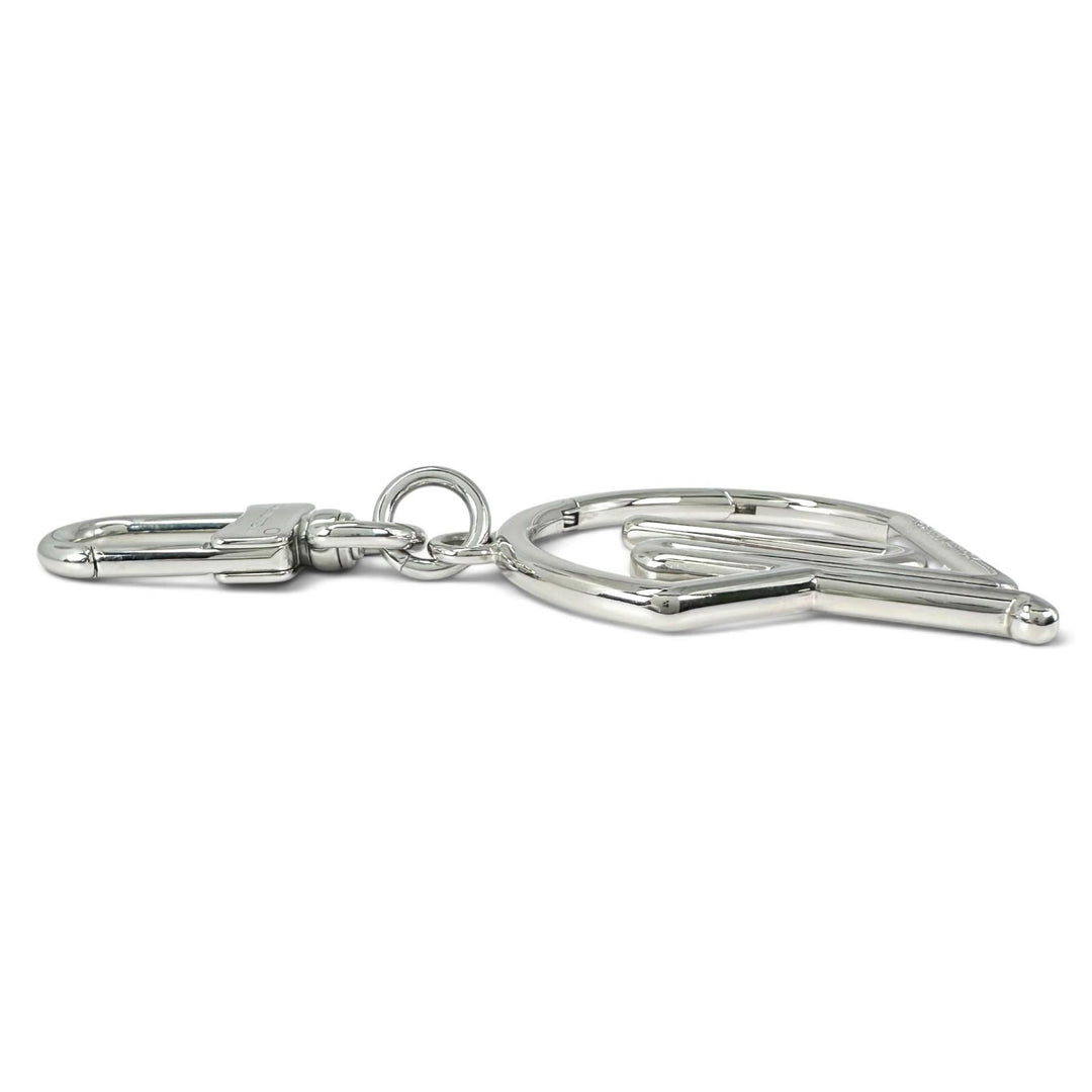Excellent LOUIS VUITTON charm Keychain LV Tubular key ring Silver Women M01935