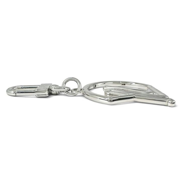 Excellent LOUIS VUITTON charm Keychain LV Tubular key ring Silver Women M01935