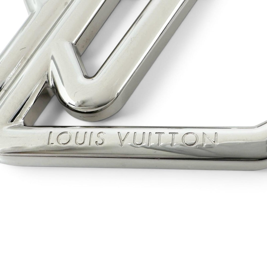 Excellent LOUIS VUITTON charm Keychain LV Tubular key ring Silver Women M01935