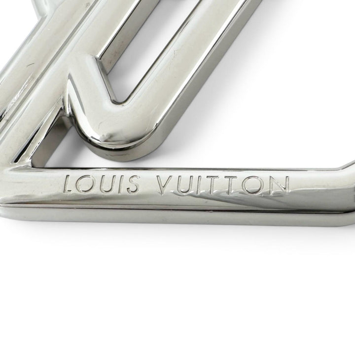 Excellent LOUIS VUITTON charm Keychain LV Tubular key ring Silver Women M01935