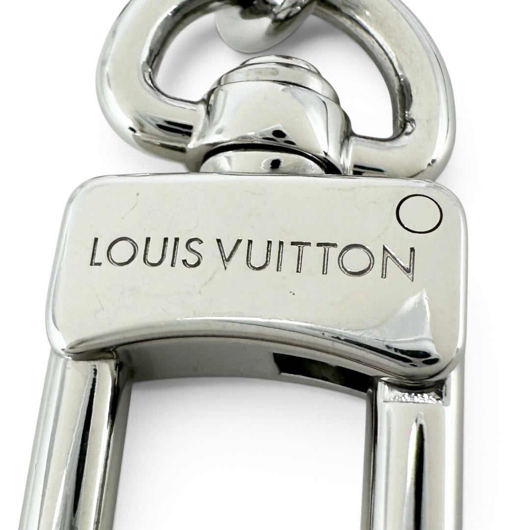 Excellent LOUIS VUITTON charm Keychain LV Tubular key ring Silver Women M01935