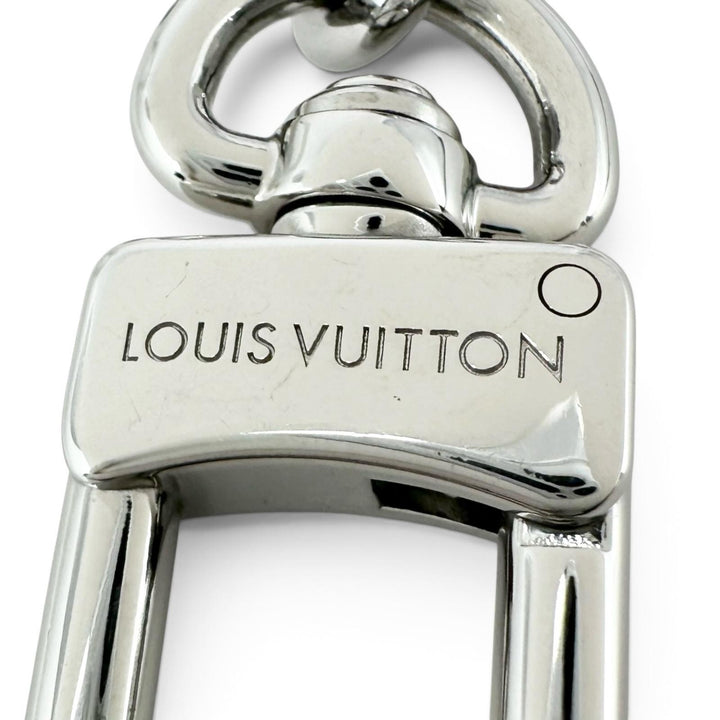Excellent LOUIS VUITTON charm Keychain LV Tubular key ring Silver Women M01935