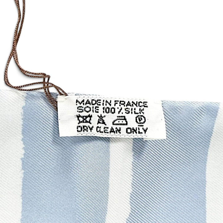 Pristine HERMES scarf border Light blue silk Women