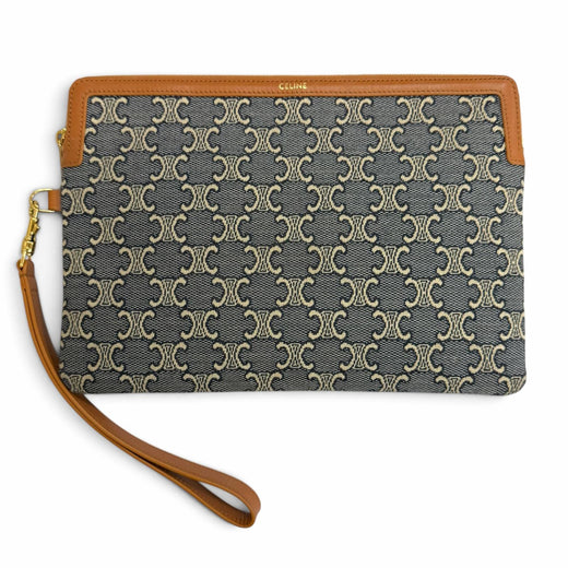 Great CELINE Clutch bag With Strap Cuir Triomphe Small Pouch 10J502GX5.07PM