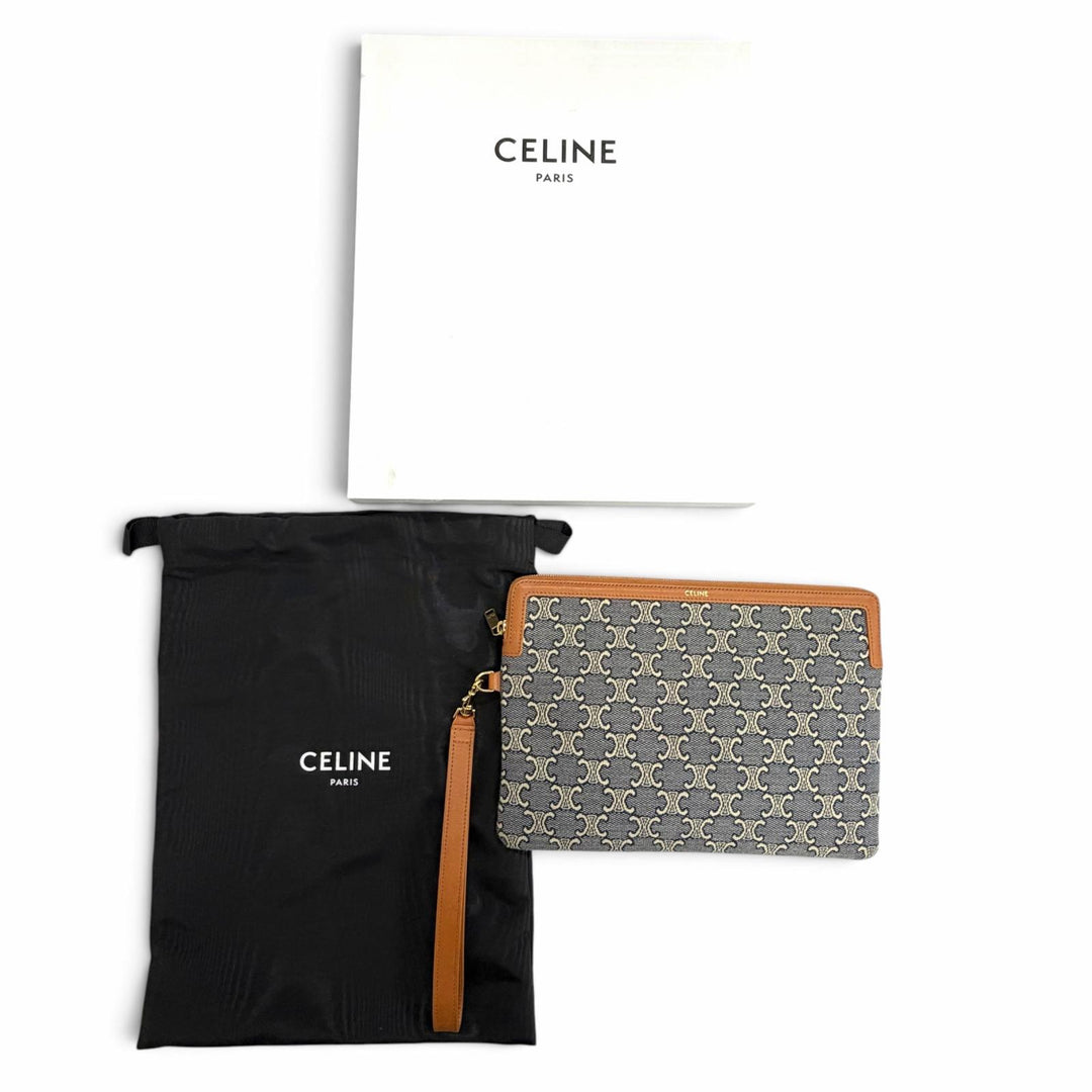 Great CELINE Clutch bag With Strap Cuir Triomphe Small Pouch 10J502GX5.07PM