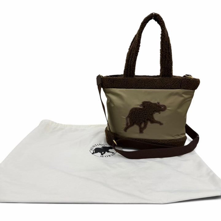 Great HUNTING WORLD Handbag Dolce Boa 2-Way Shoulder Bag khaki Nylon Women