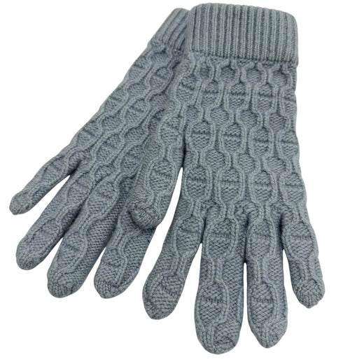 Excellent HERMES gloves Tri Maillon Knit gloves Light blue cashmere mens S