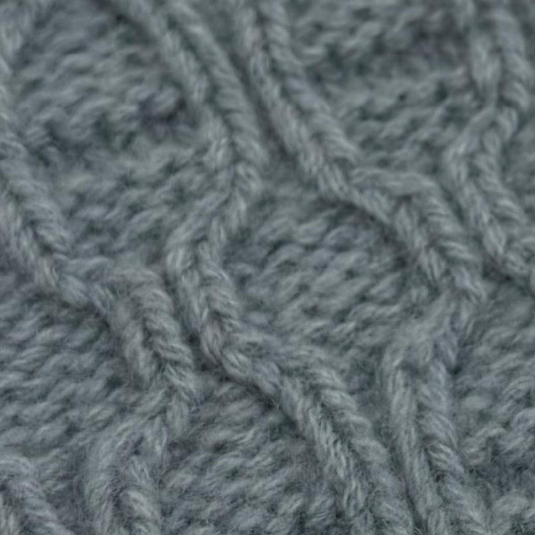 Excellent HERMES gloves Tri Maillon Knit gloves Light blue cashmere mens S