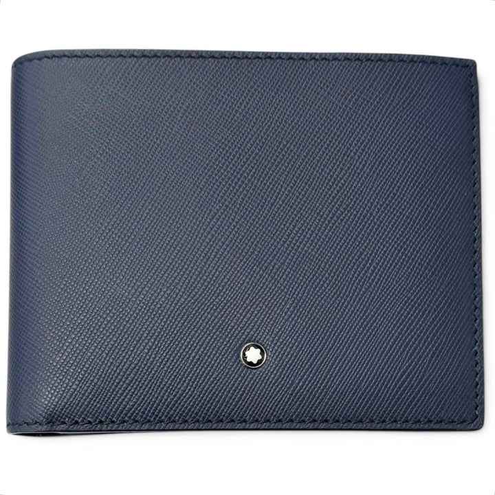 Pristine MONTBLANC Bill Compartment White Star Bifold Wallet Navy