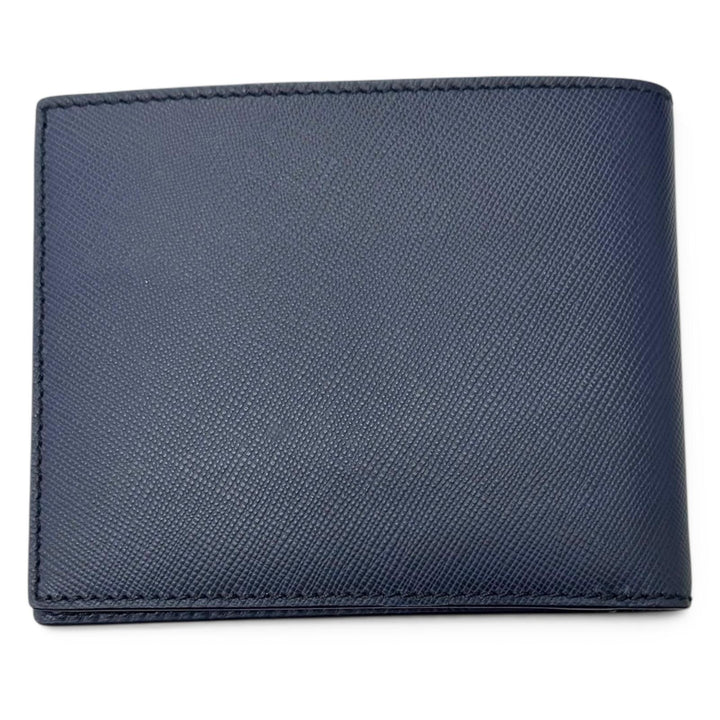 Pristine MONTBLANC Bill Compartment White Star Bifold Wallet Navy
