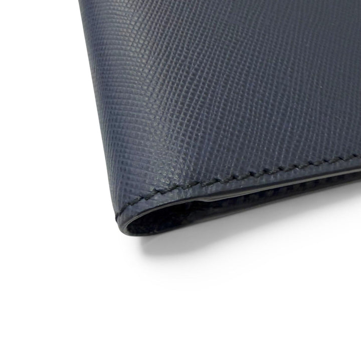 Pristine MONTBLANC Bill Compartment White Star Bifold Wallet Navy