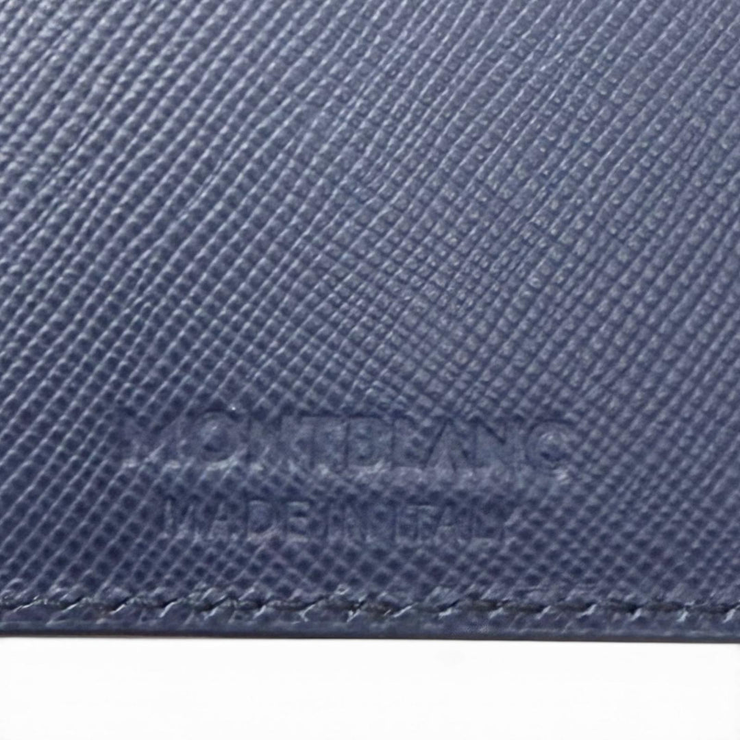 Pristine MONTBLANC Bill Compartment White Star Bifold Wallet Navy