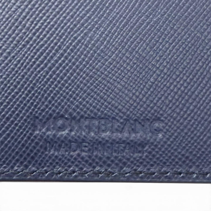 Pristine MONTBLANC Bill Compartment White Star Bifold Wallet Navy