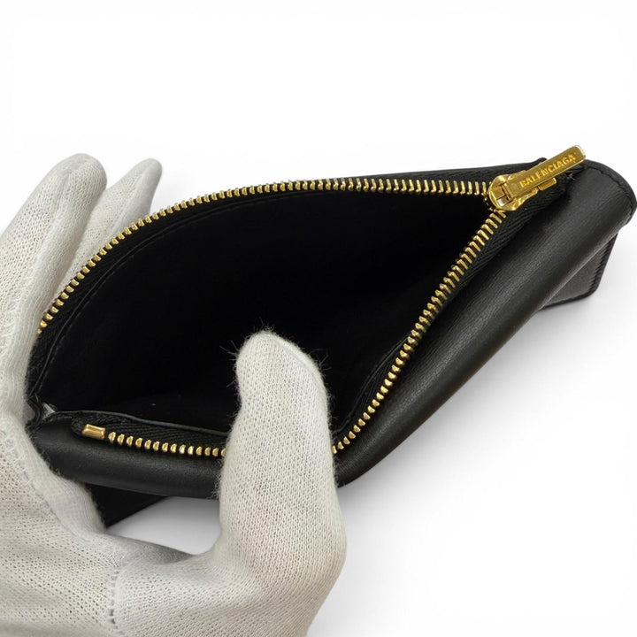 Great BALENCIAGA Card Case Rodeo Large Coin Card Holder black 817716