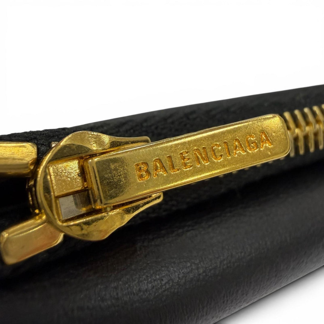 Great BALENCIAGA Card Case Rodeo Large Coin Card Holder black 817716