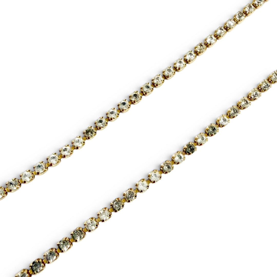 Very Good CELINE Necklace Triomphe Sparkle Rhinestones gold Women