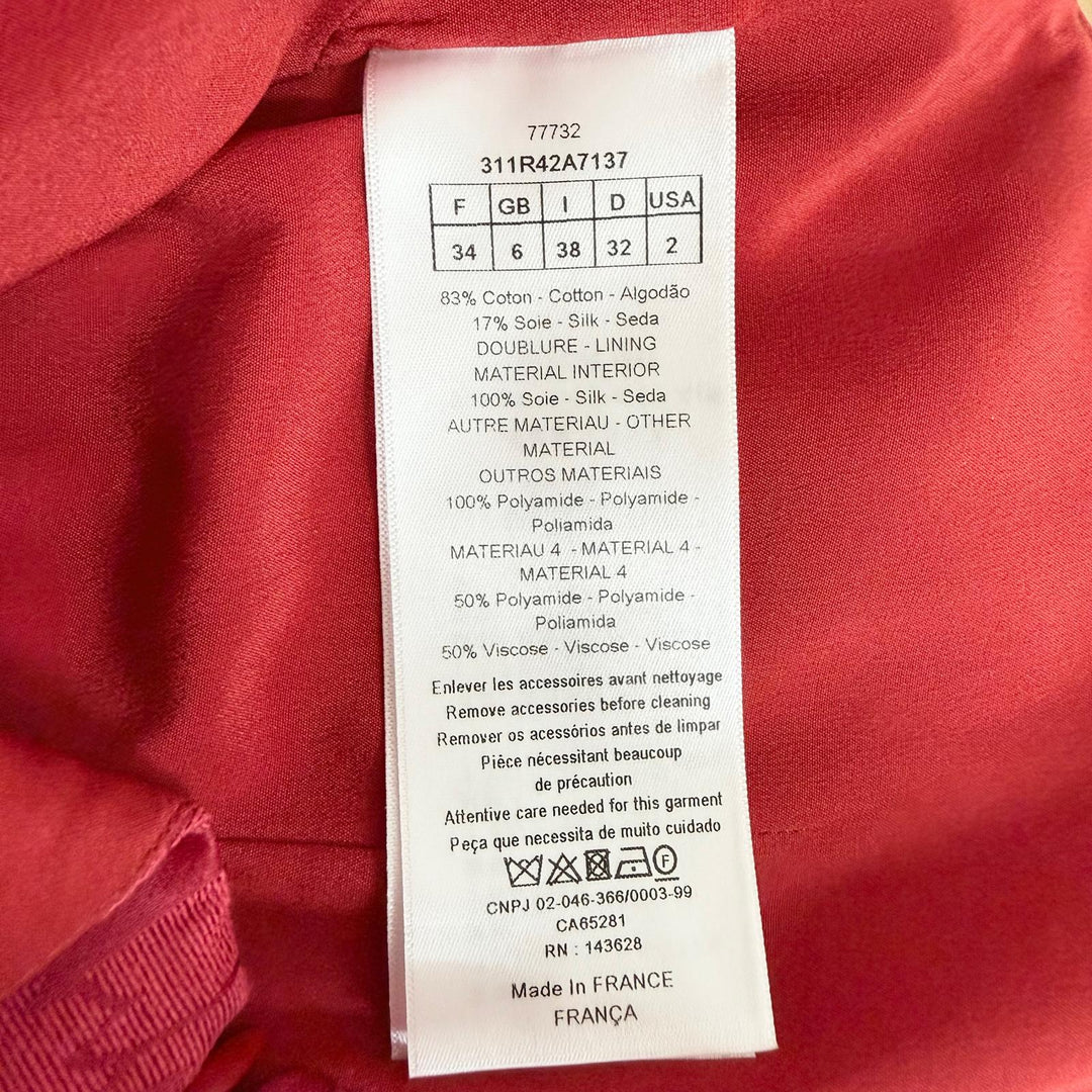 Excellent Christian Dior one piece Red cotton Women 38 311R42A7137
