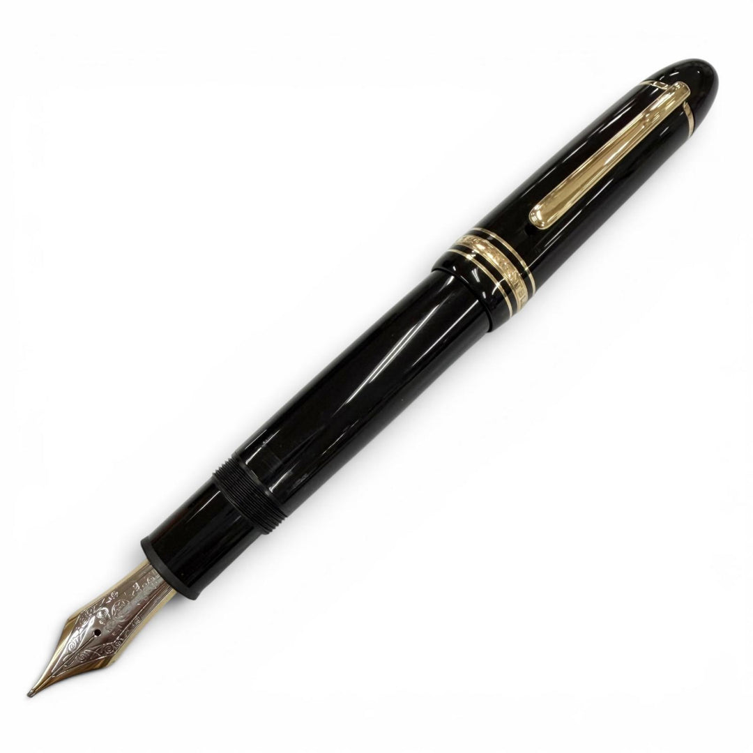 Great MONTBLANC fountain pen Meisterstück 149 Rare White Star black 18K mens