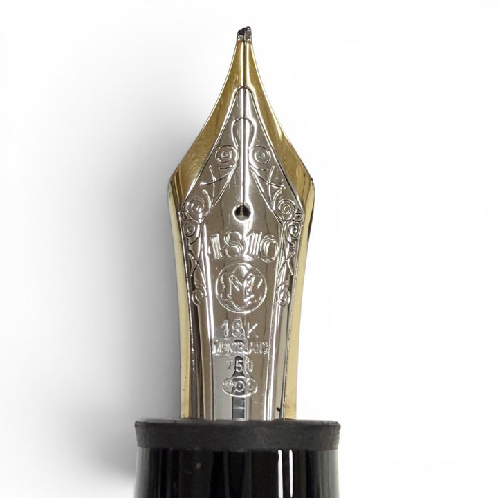 Great MONTBLANC fountain pen Meisterstück 149 Rare White Star black 18K mens