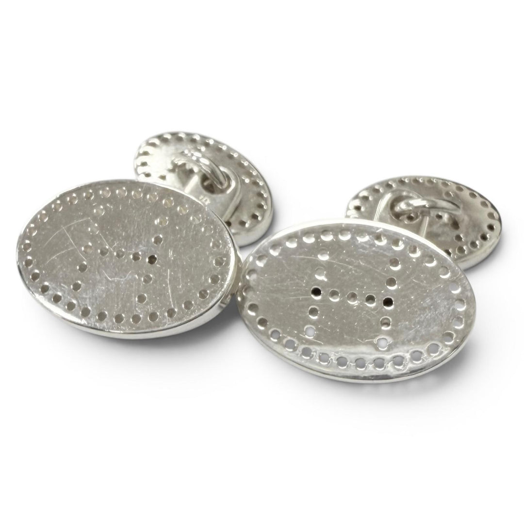 Great HERMES Cufflinks cufflinks Evelyn H logo design Silver AG925 mens