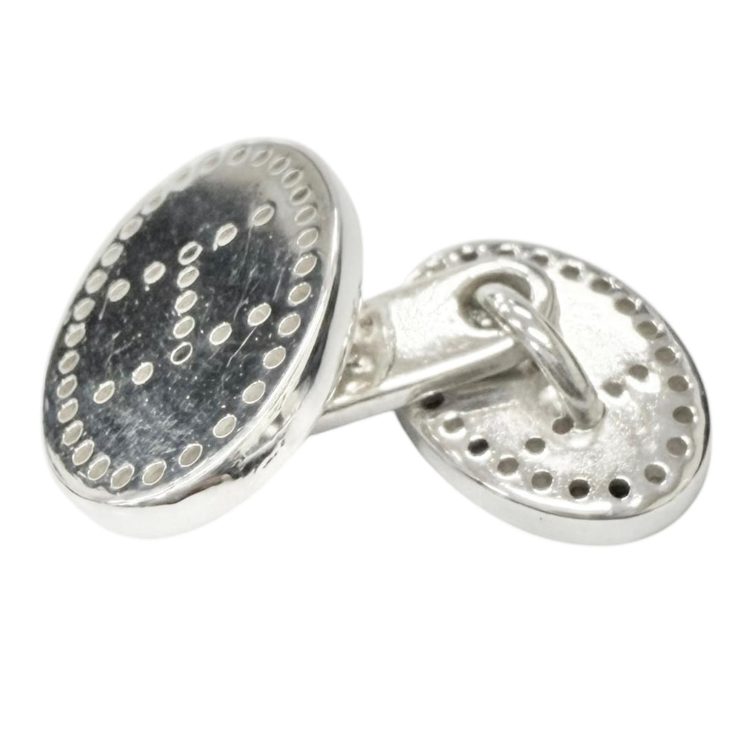 Great HERMES Cufflinks cufflinks Evelyn H logo design Silver AG925 mens