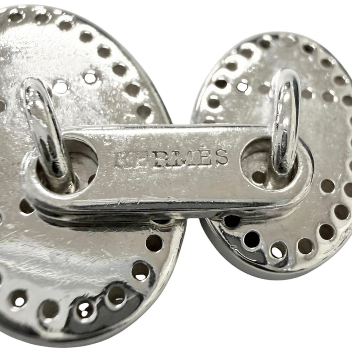 Great HERMES Cufflinks cufflinks Evelyn H logo design Silver AG925 mens