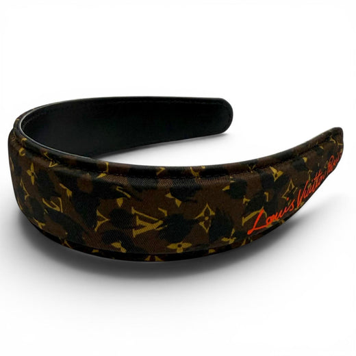 Excellent LOUIS VUITTON Katyusha LV Safari Headband Monogram leather M03612