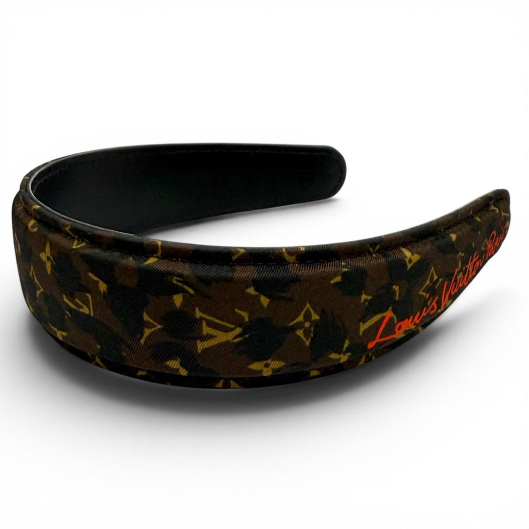 Excellent LOUIS VUITTON Katyusha LV Safari Headband Monogram leather M03612