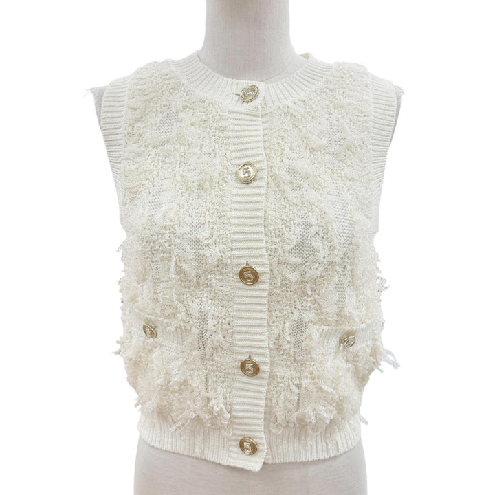 CHANEL 21S Runway Complete 3-Piece Look Cardigan Vest Skirt 36/36/38